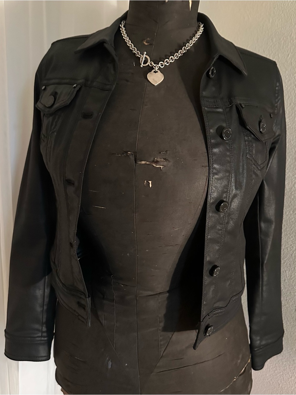White House Black Market Black Coated Jacket
